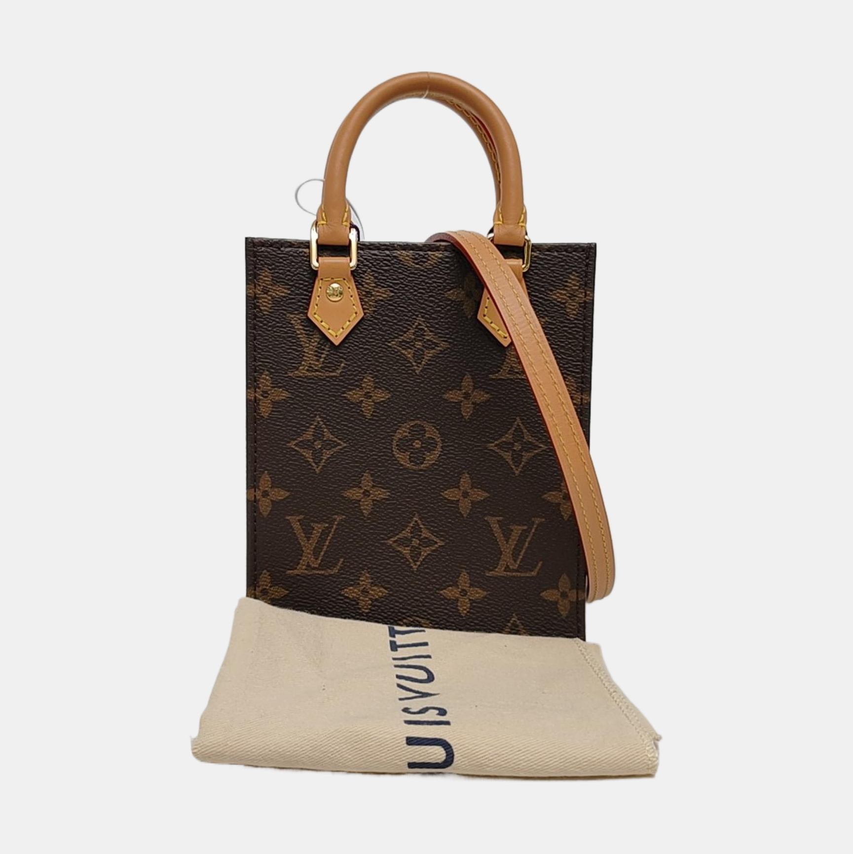 SAC PLAT Mini Monogram Coated Canvas Brown
