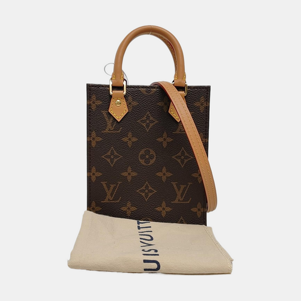 SAC PLAT Mini Monogram Coated Canvas Brown