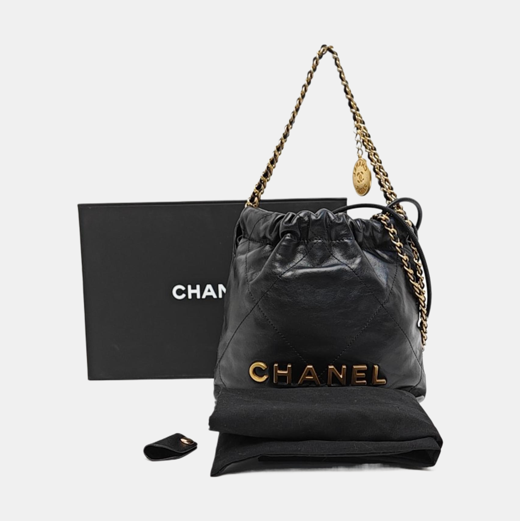 CHANEL 22 Mini Quilted Calfskin Black