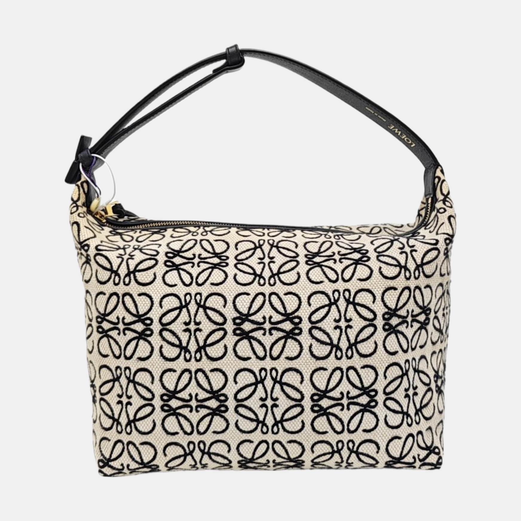 Monogram Fabric Top Handle Bag Beige