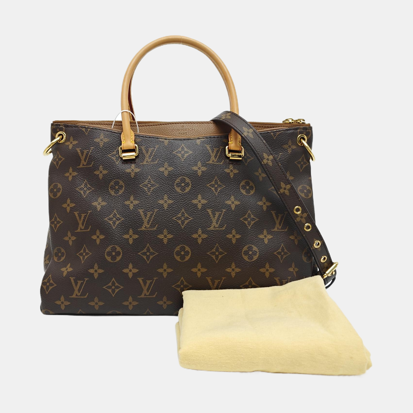 PALLAS MM Monogram Coated Canvas Brown