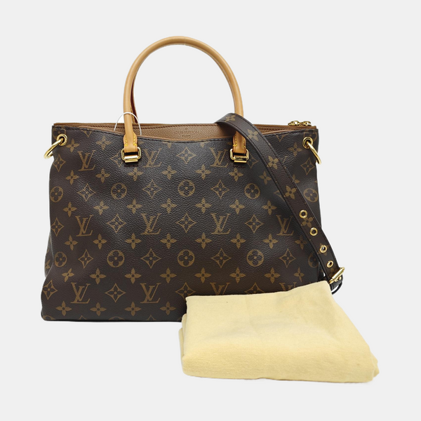 PALLAS MM Monogram Coated Canvas Brown