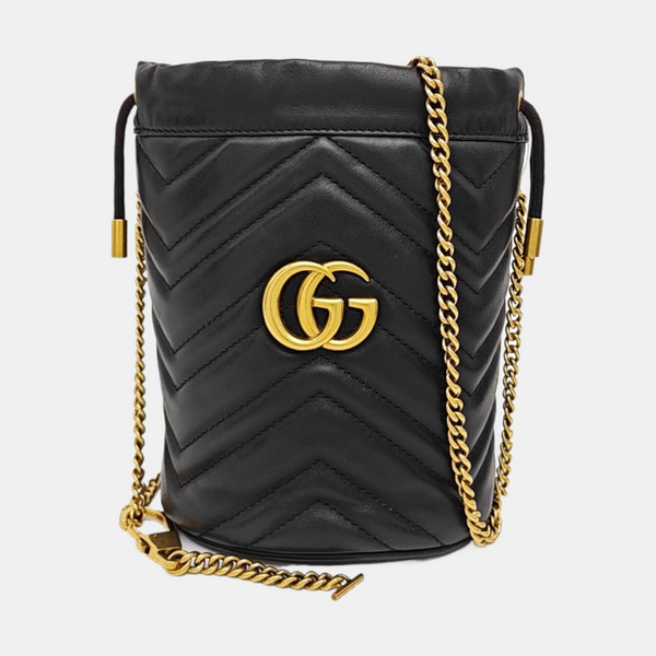 GG Marmont Mini Quilted Calfskin Black