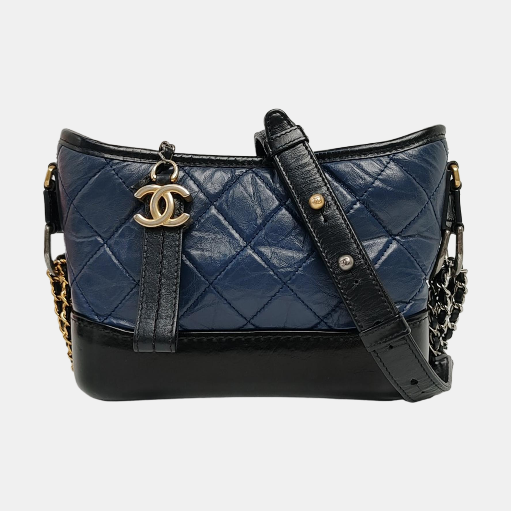Authenticated pre-owned  GABRIELLE Small Quilted Calfskin Blue - Shoulder Bag at Looply