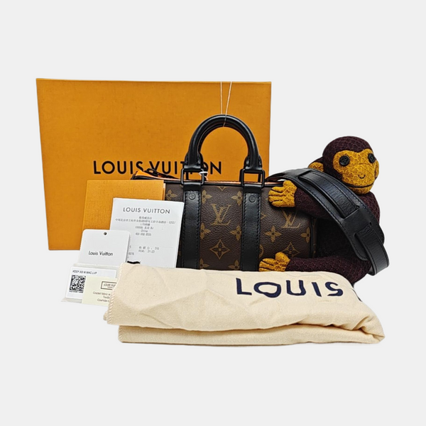 KEEPALL Nano Monogram Coated Canvas Brown