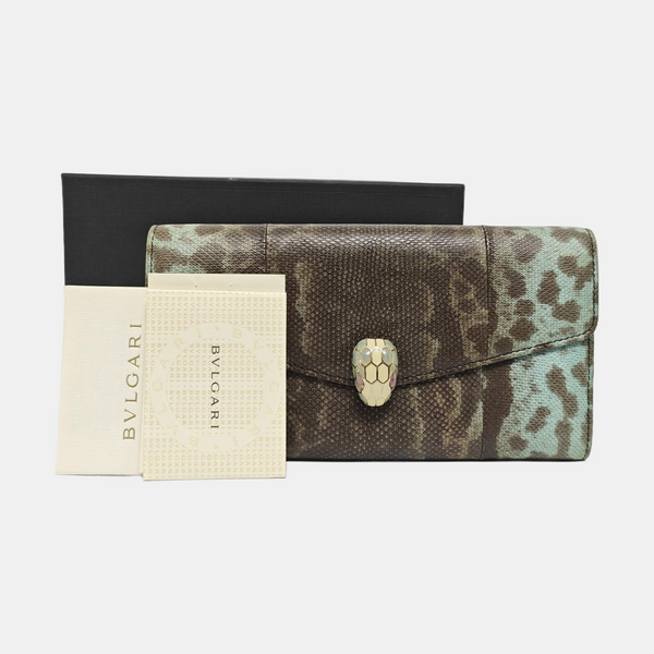 SERPENTI FOREVER Calfskin Brown Wallet