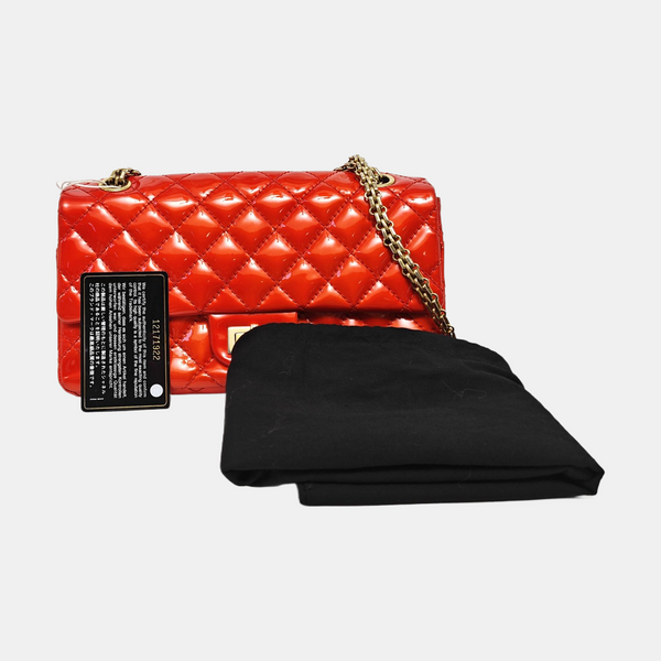2.55 225 (small) Quilted Patent Leather Red