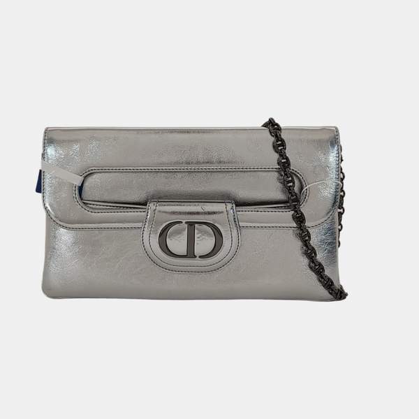 Diordouble Medium Calfskin Silver