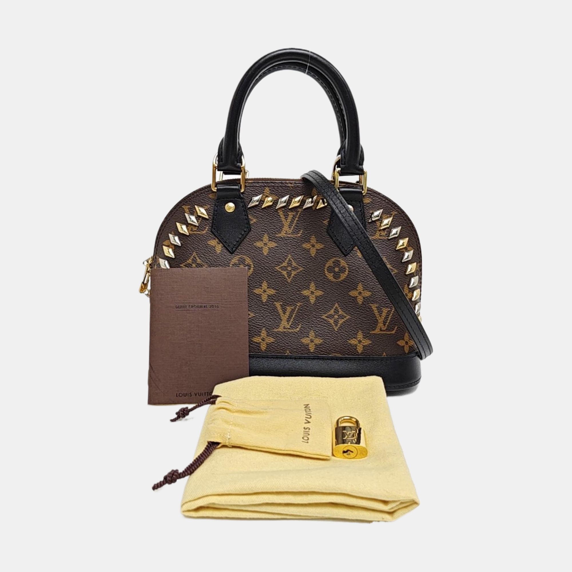 ALMA BB Monogram Coated Canvas Brown