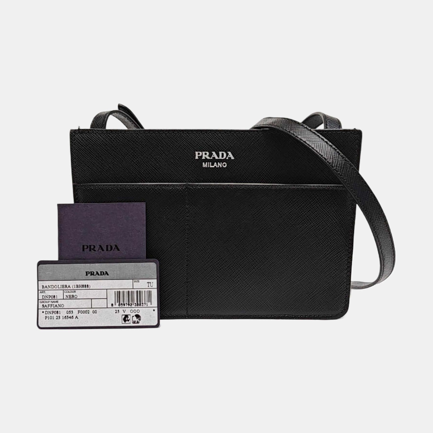 Saffiano Calfskin Shoulder Bag Black