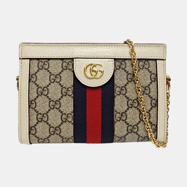 Ophidia Mini Monogram Coated Canvas Beige
