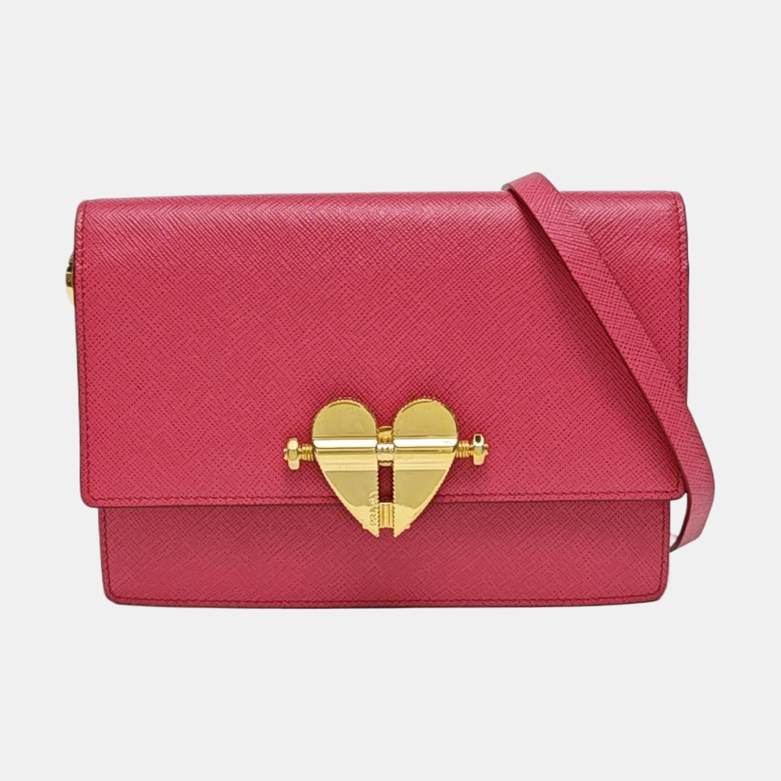 Saffiano Calfskin Shoulder Bag Mini Red