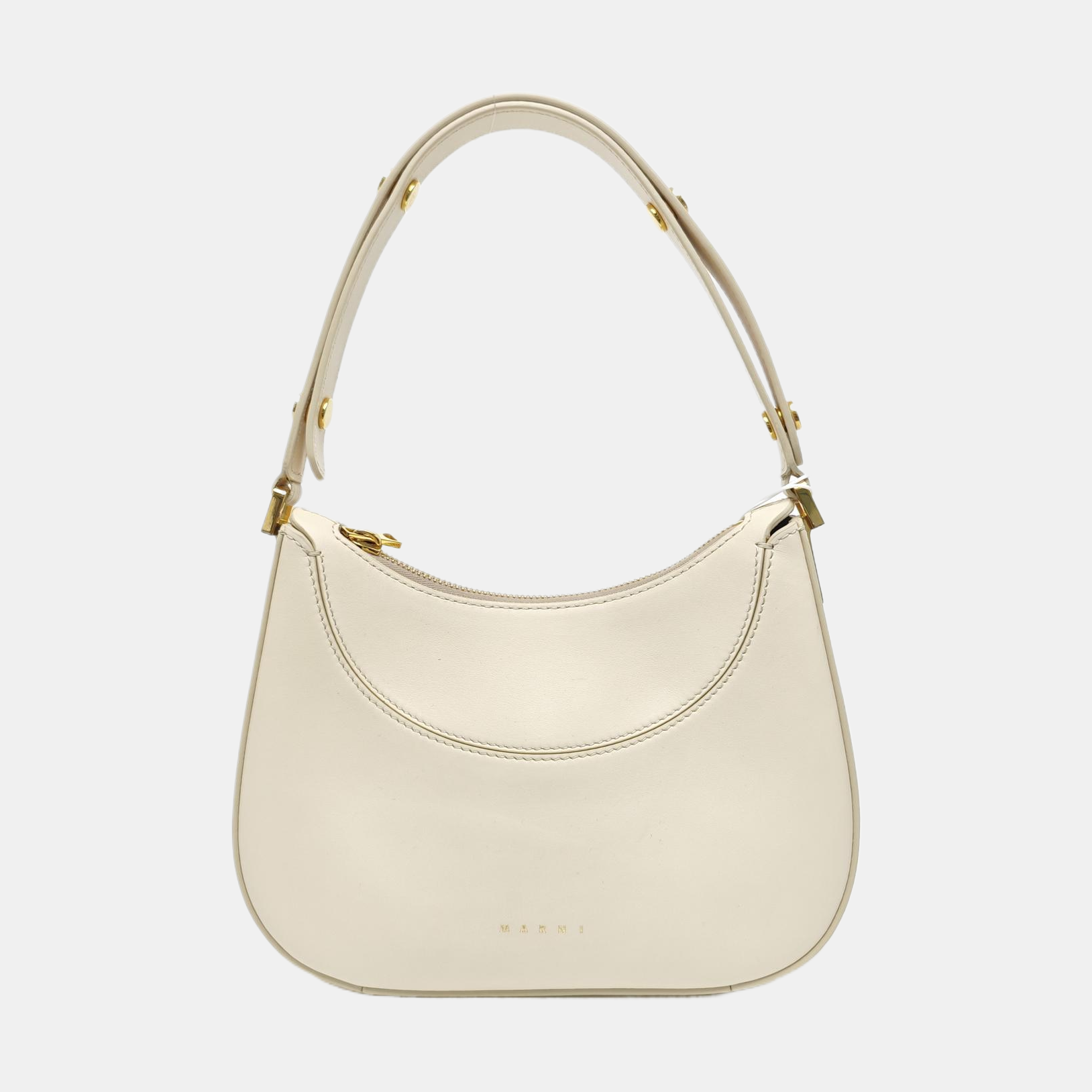 Leather Shoulder Bag White