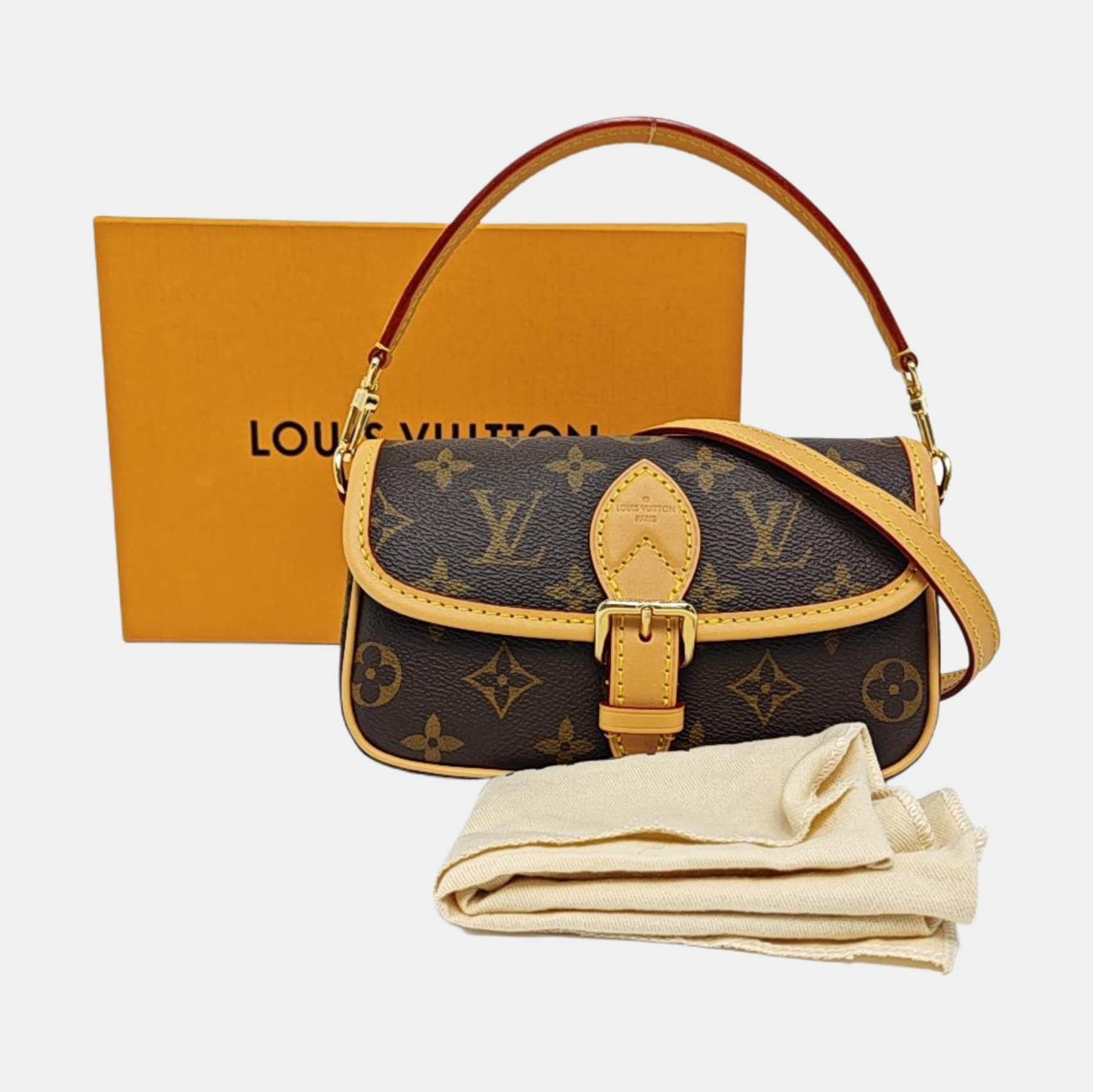 DIANE Nano Monogram Coated Canvas Brown