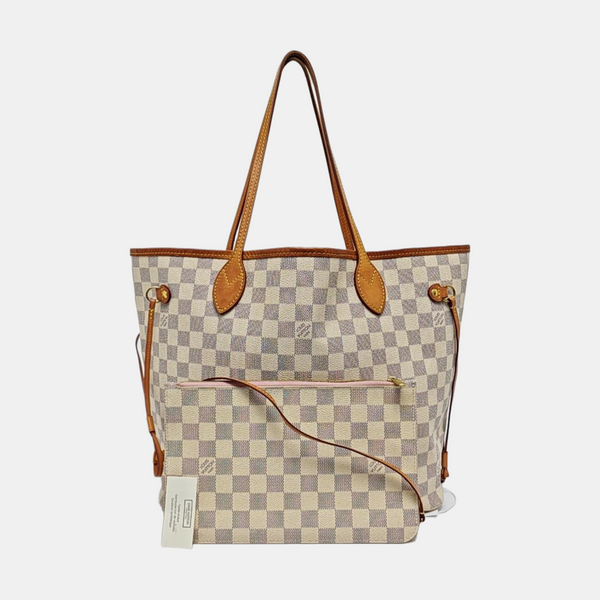NEVERFULL MM Damier Azur Coated Canvas White