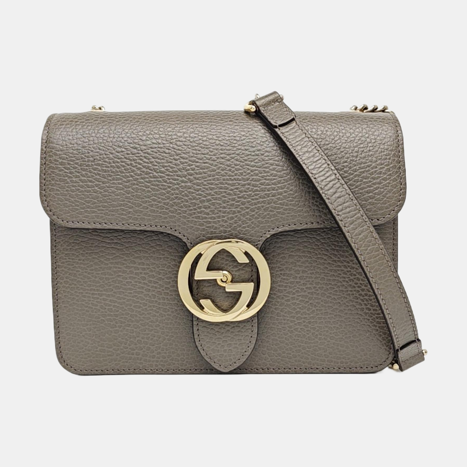 Interlocking G Small Calfskin Gray