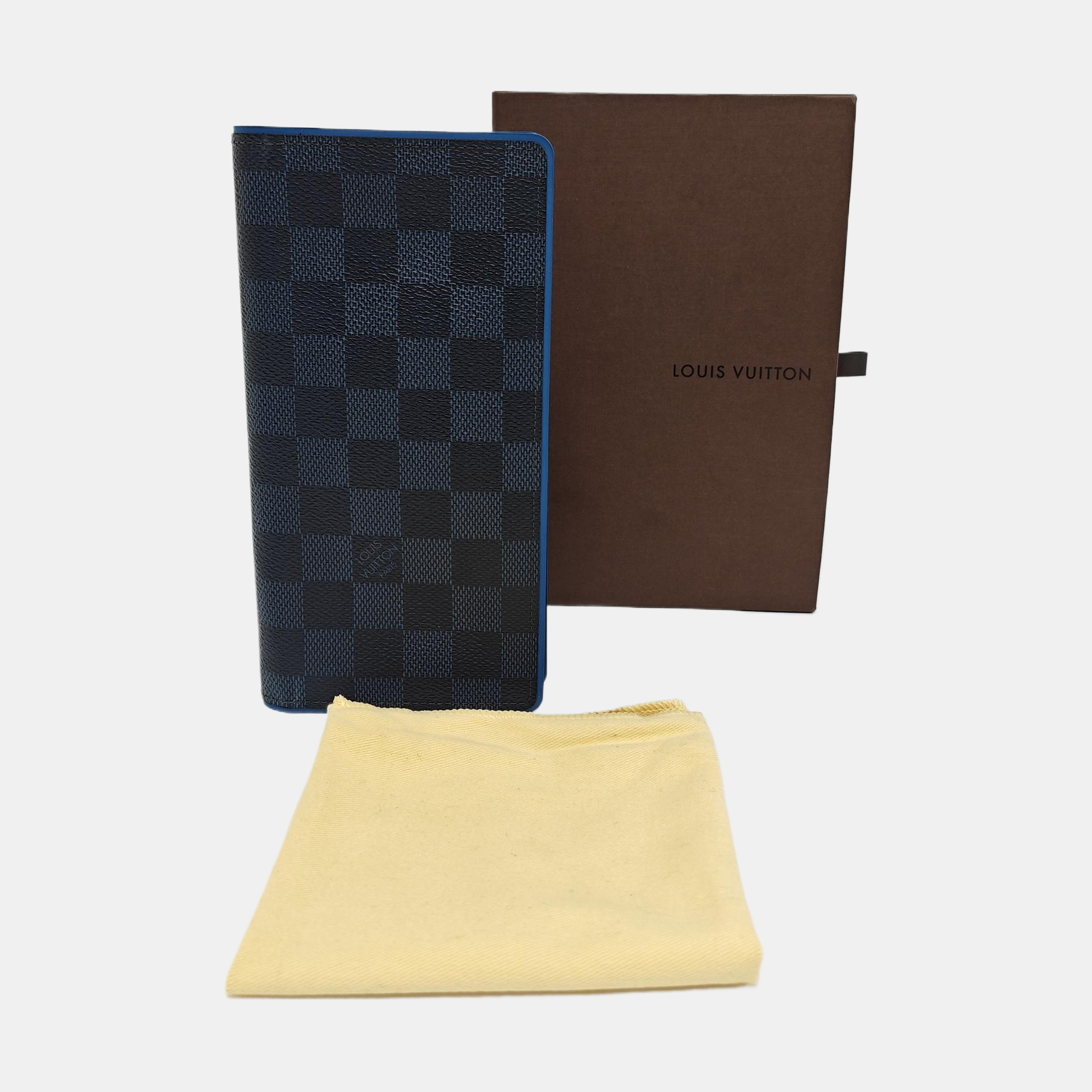 BRAZZA Damier Coated Canvas Blue Wallet