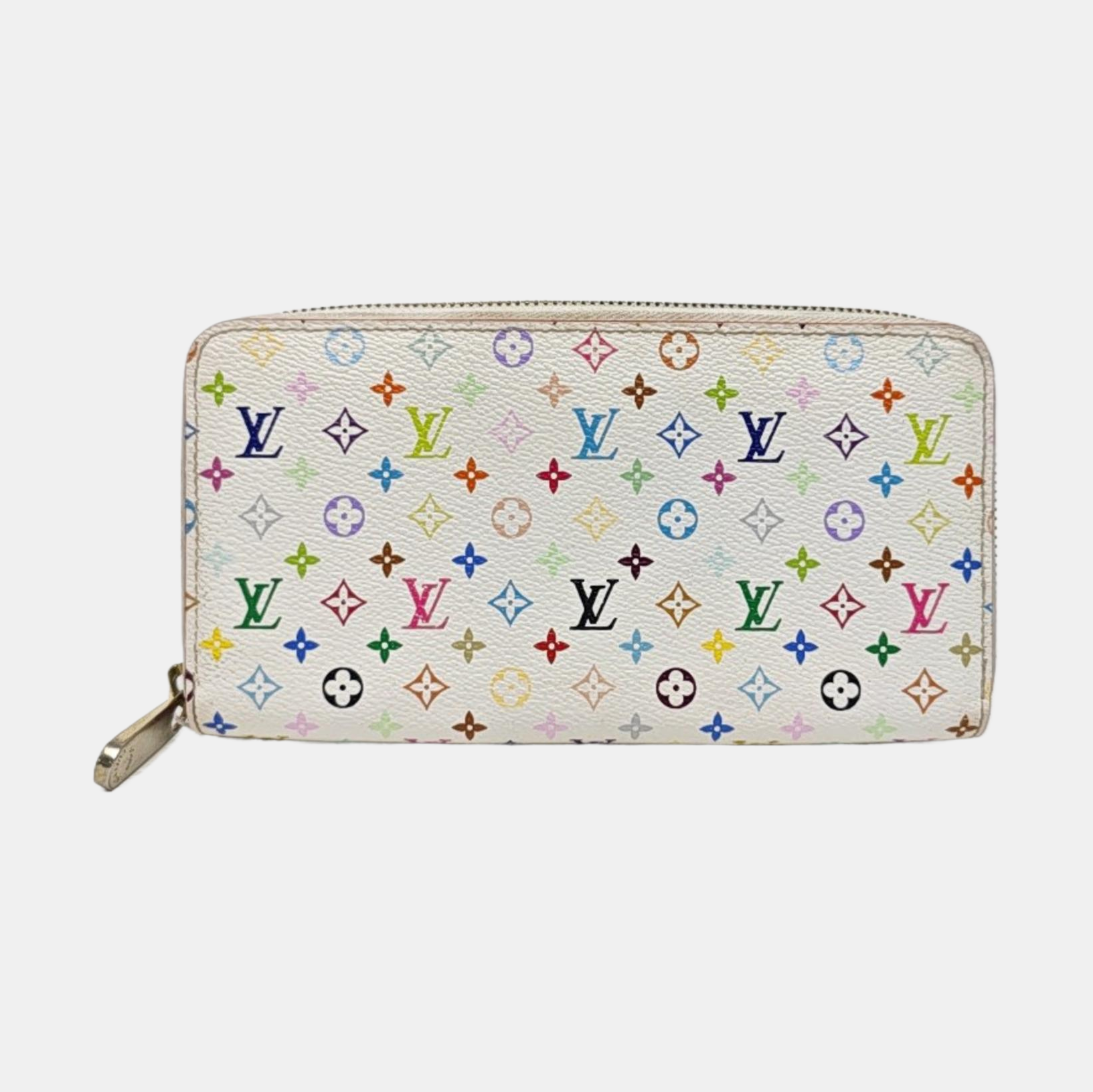 LV × TM ZIPPY Monogram Coated Canvas White Wallet