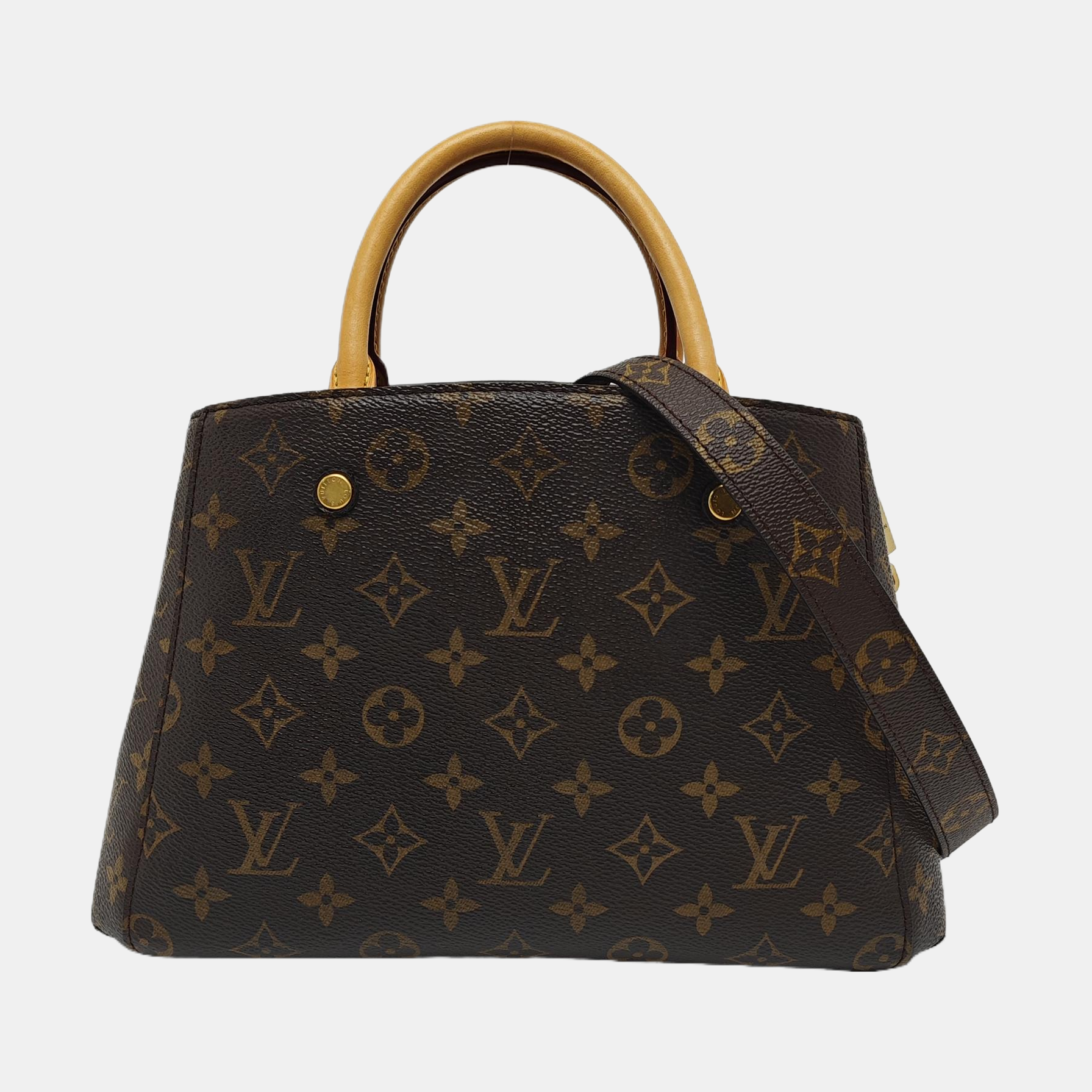 MONTAIGNE BB Monogram Coated Canvas Brown