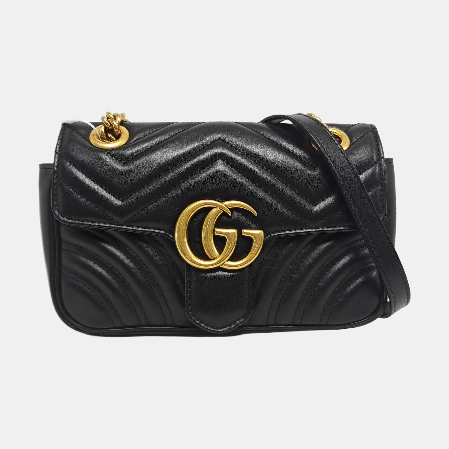 GG Marmont Small Quilted Calfskin Black