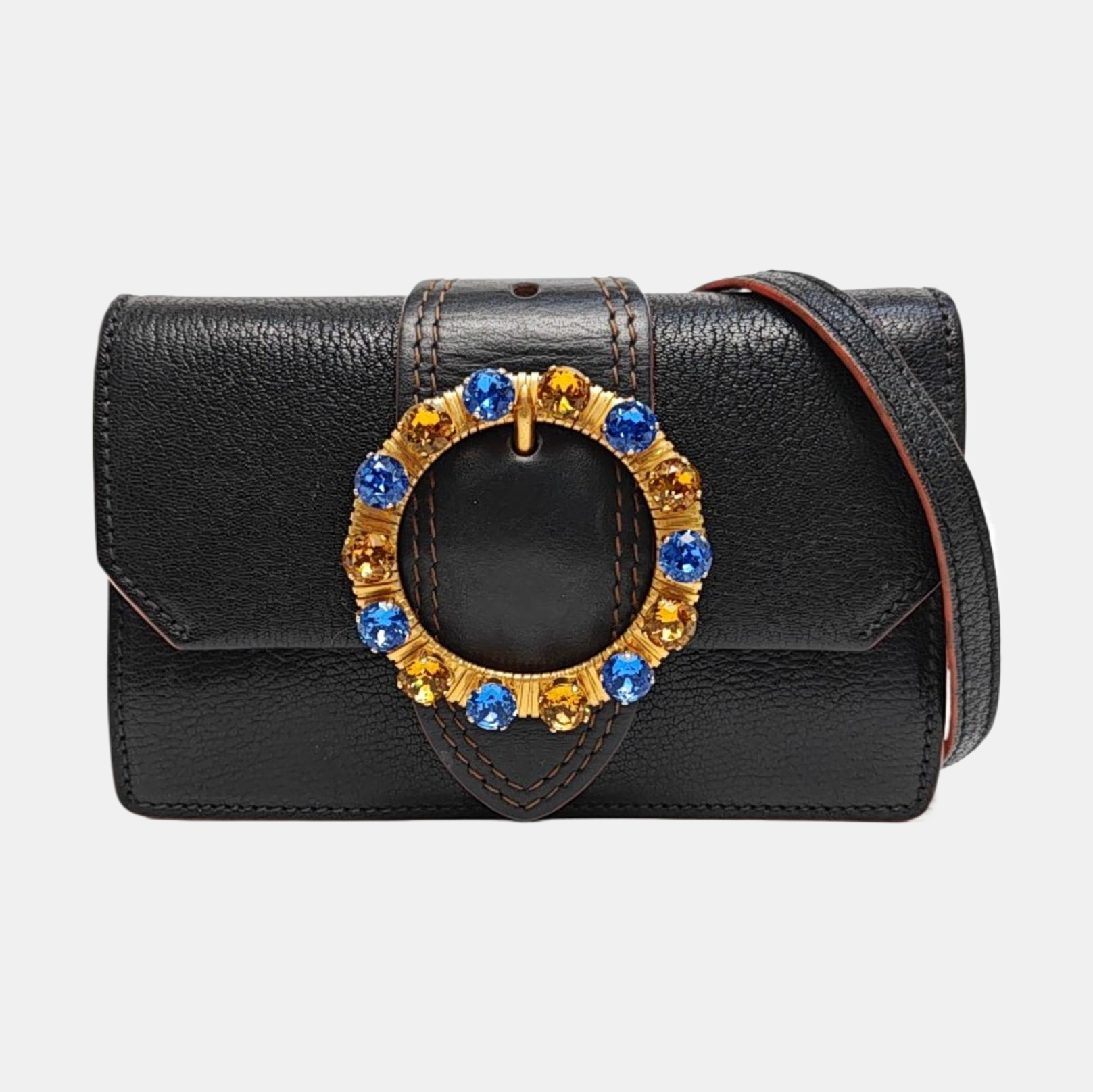 My Miu Calfskin Black
