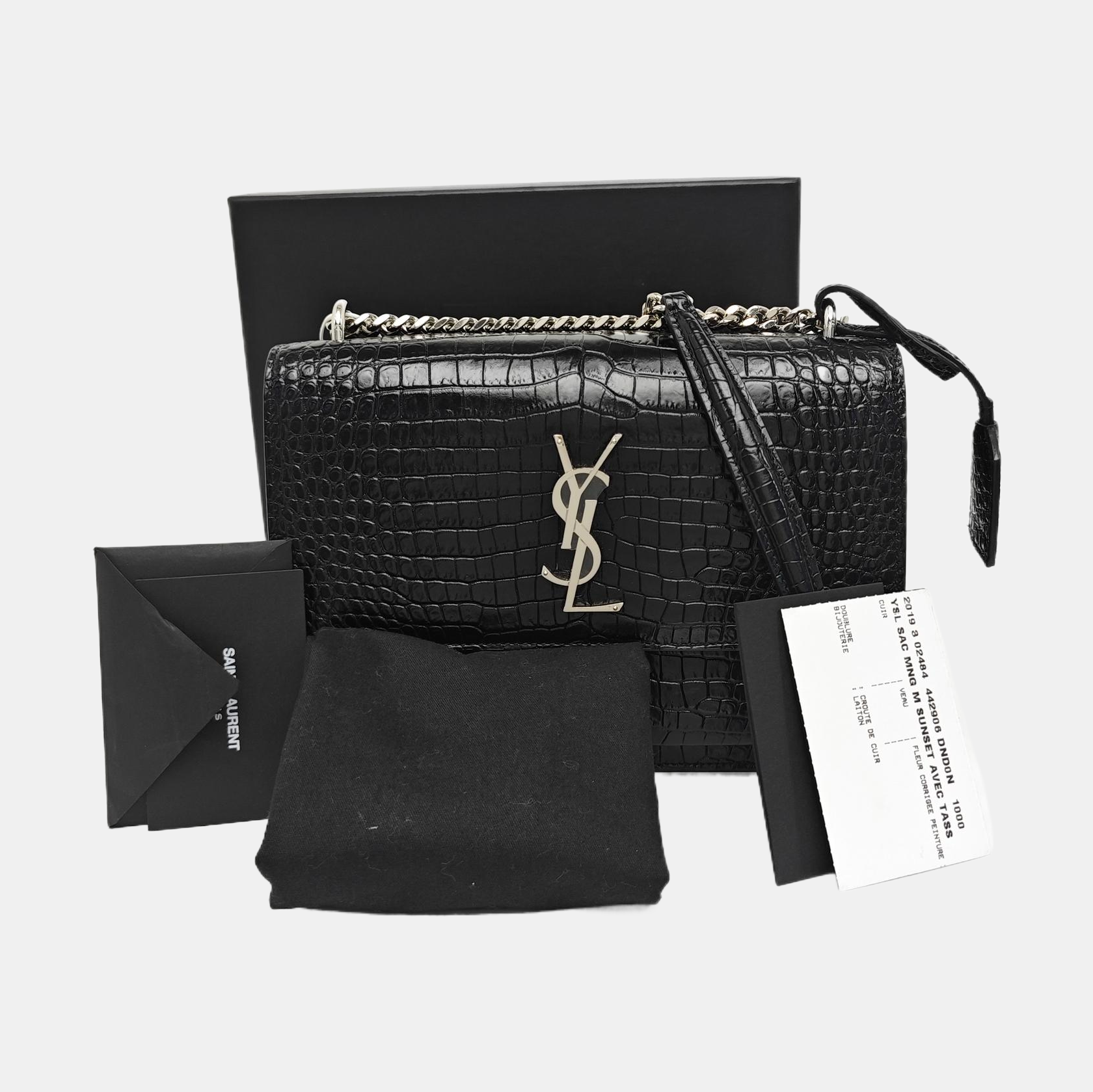 SUNSET Medium Calfskin Black