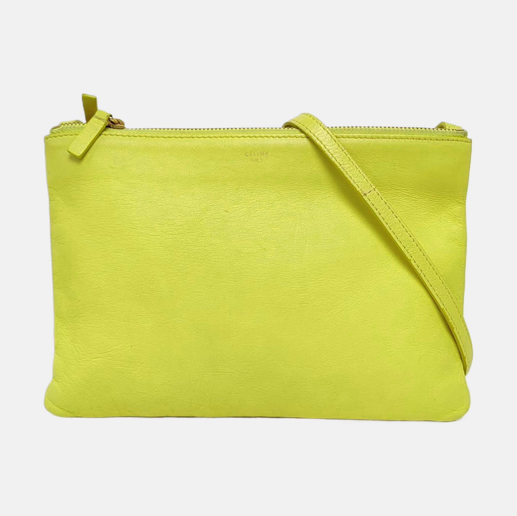Authenticated pre-owned  TRIO Lambskin Green - Shoulder Bag at Looply