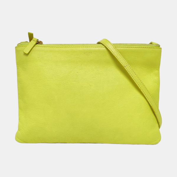 Authenticated pre-owned  TRIO Lambskin Green - Shoulder Bag at Looply