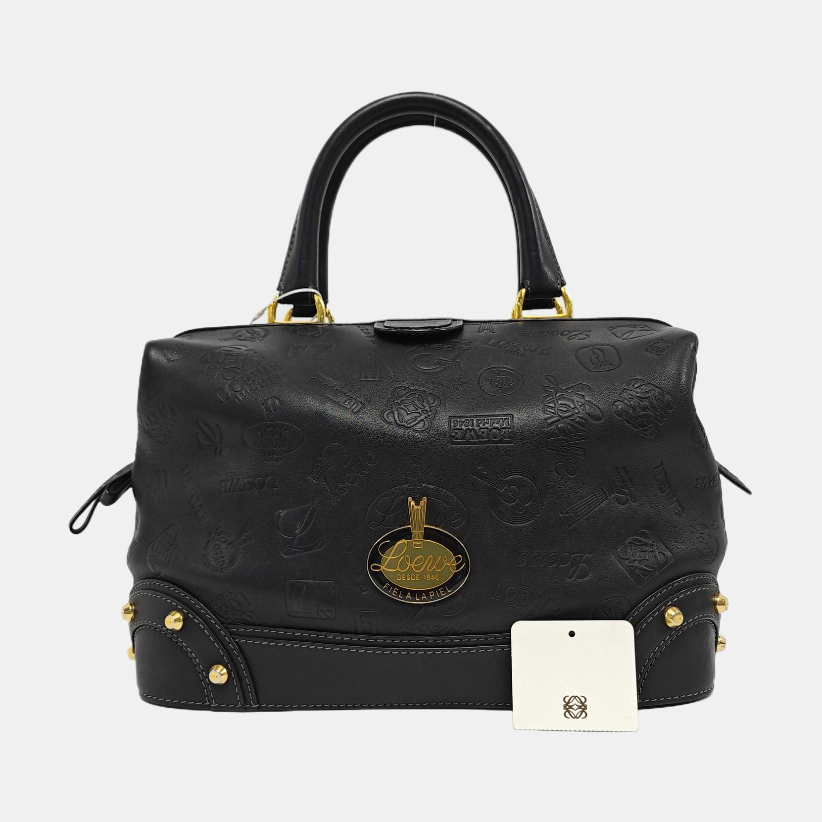 Calfskin Top Handle Bag Black