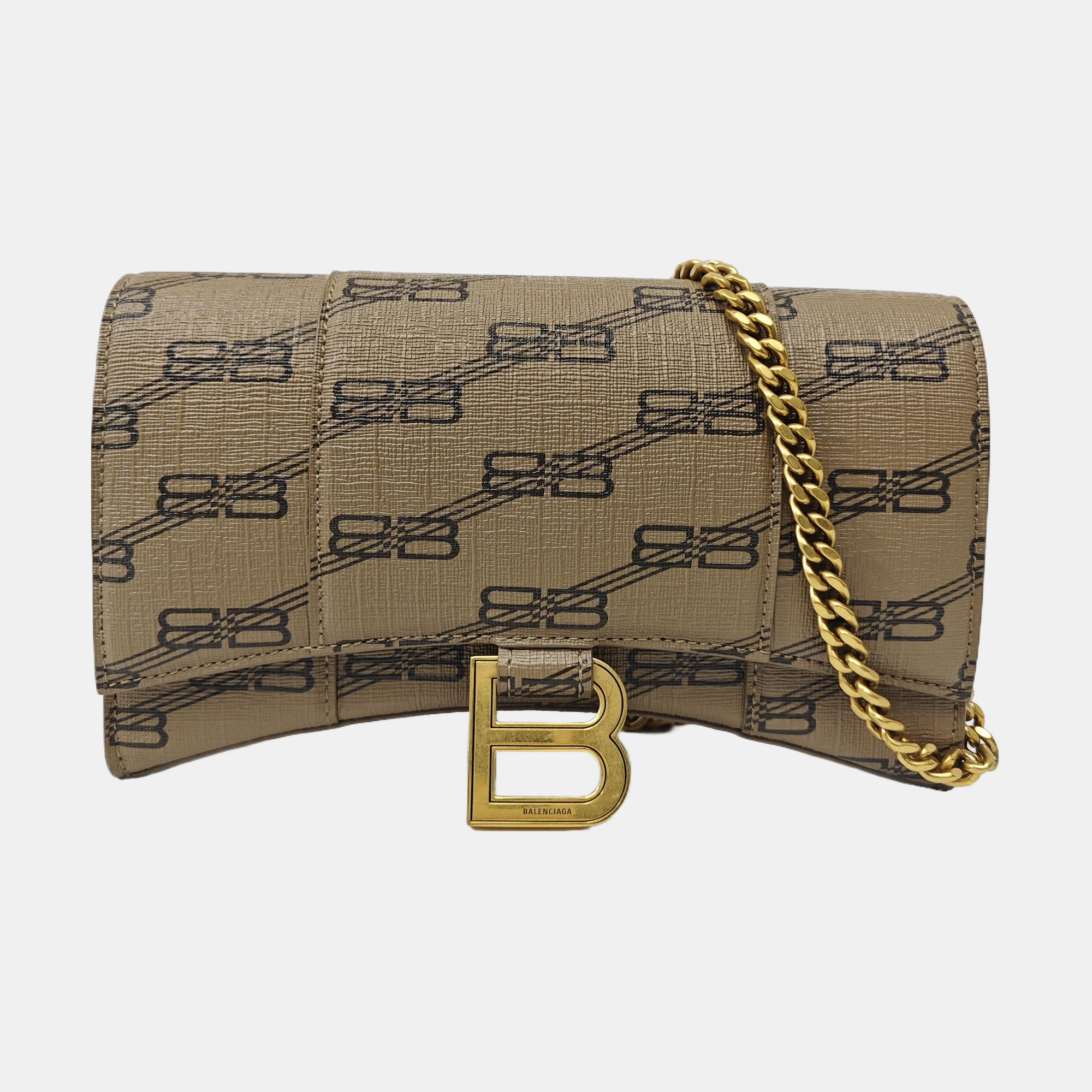 Hourglass Small Coated Canvas Brown