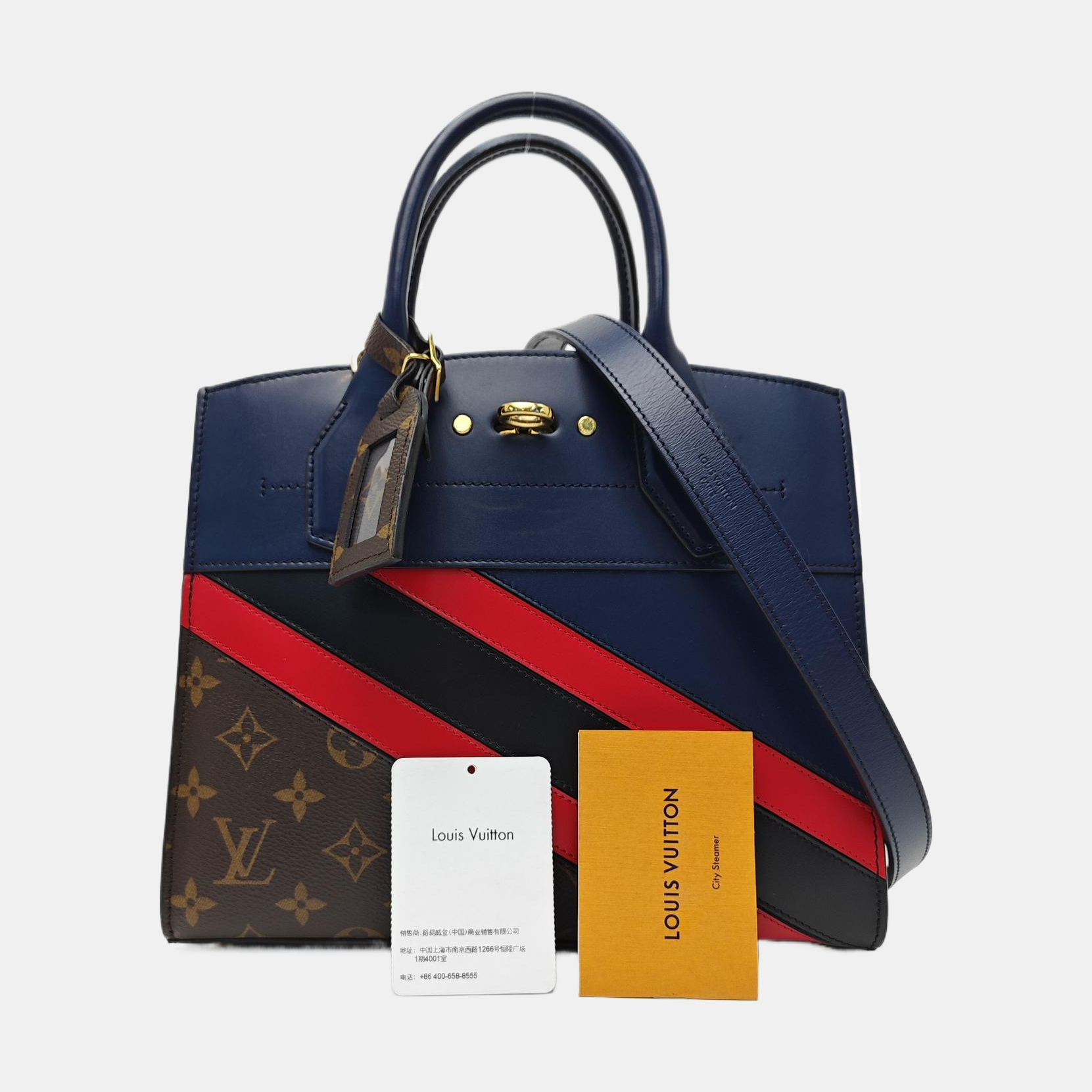 CITY STEAMER PM Quilted Calfskin Blue