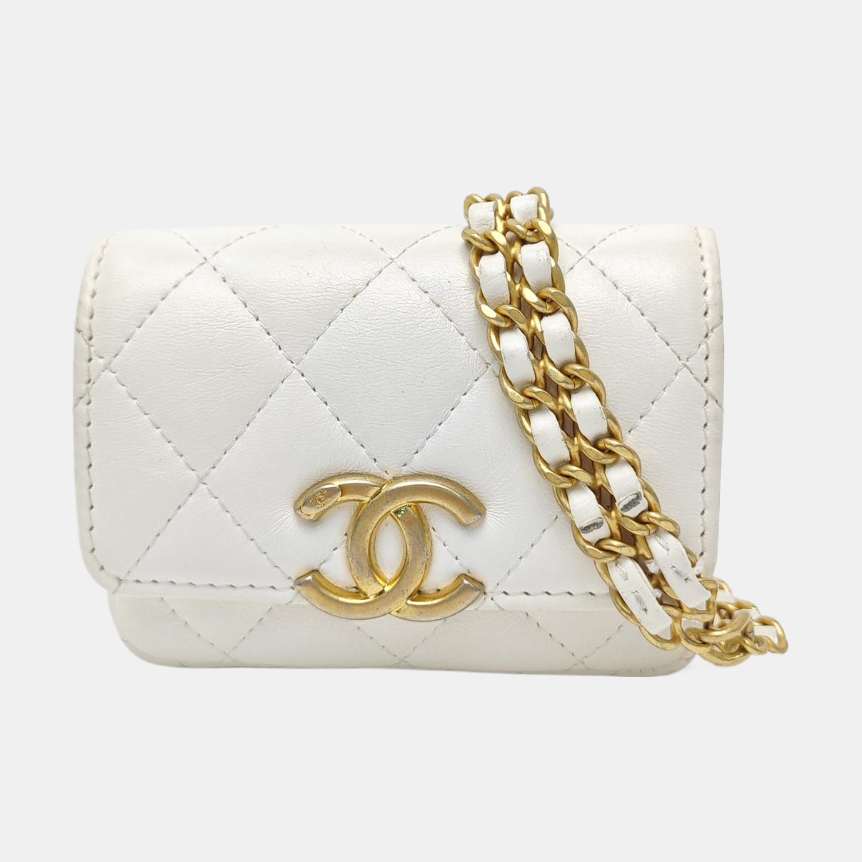 Quilted Calfskin Belt Bag White