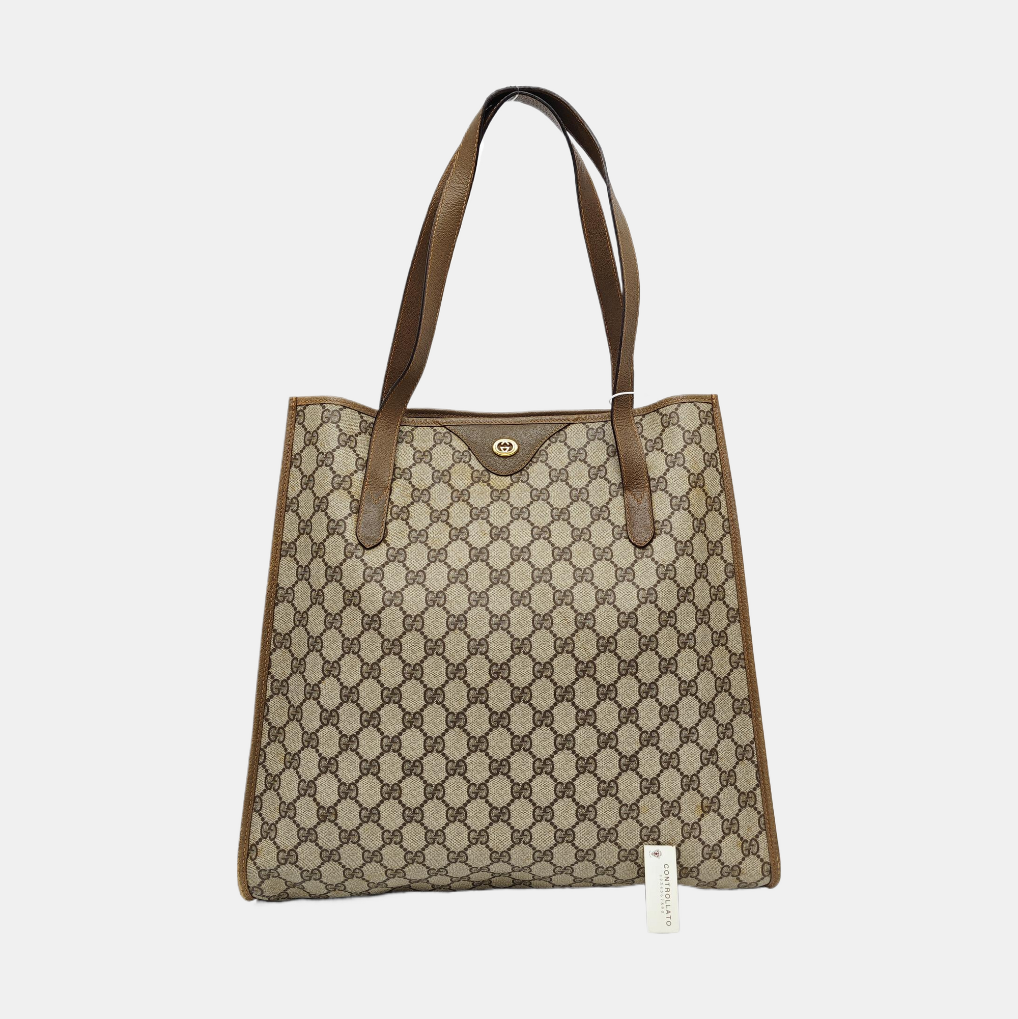Monogram Coated Canvas Tote Bag Beige