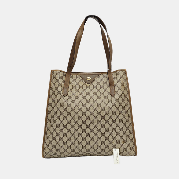 Monogram Coated Canvas Tote Bag Beige