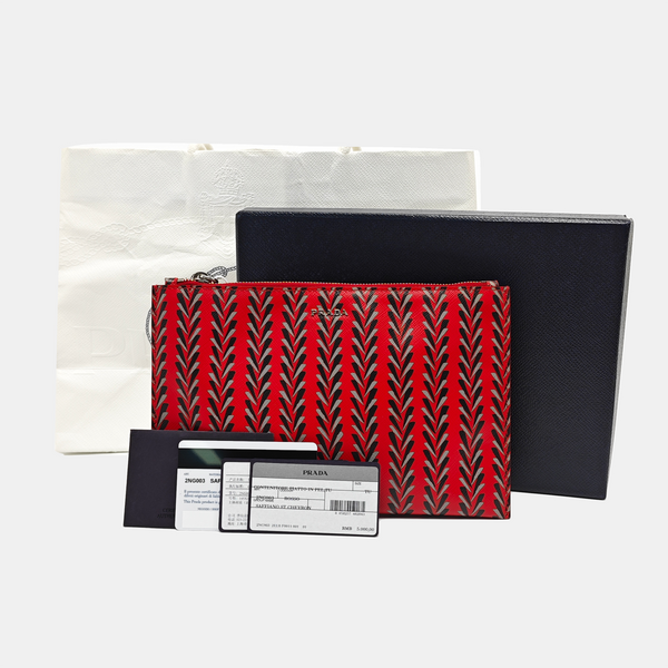Calfskin Clutch Red
