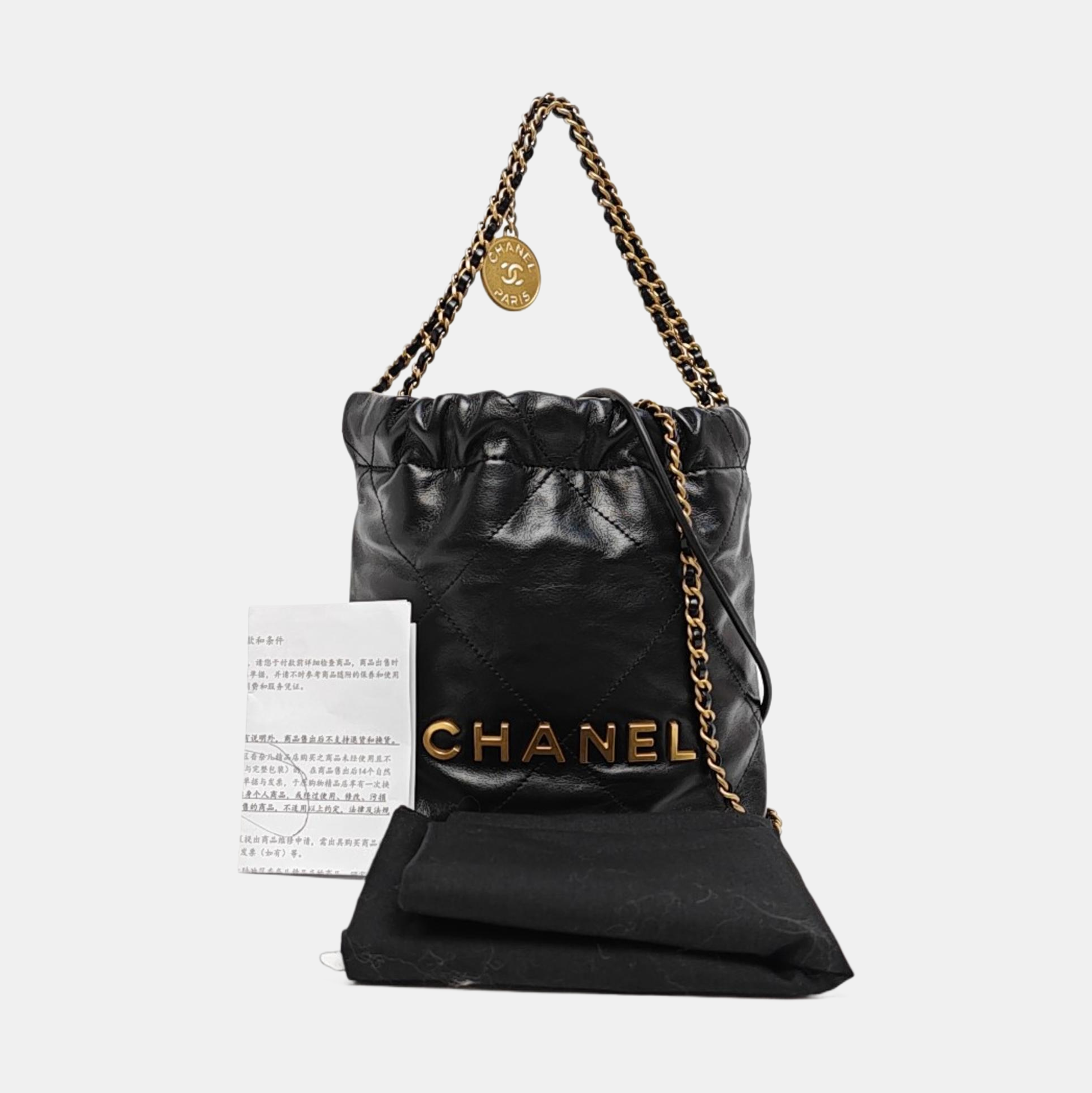 CHANEL 22 Mini Quilted Calfskin Black