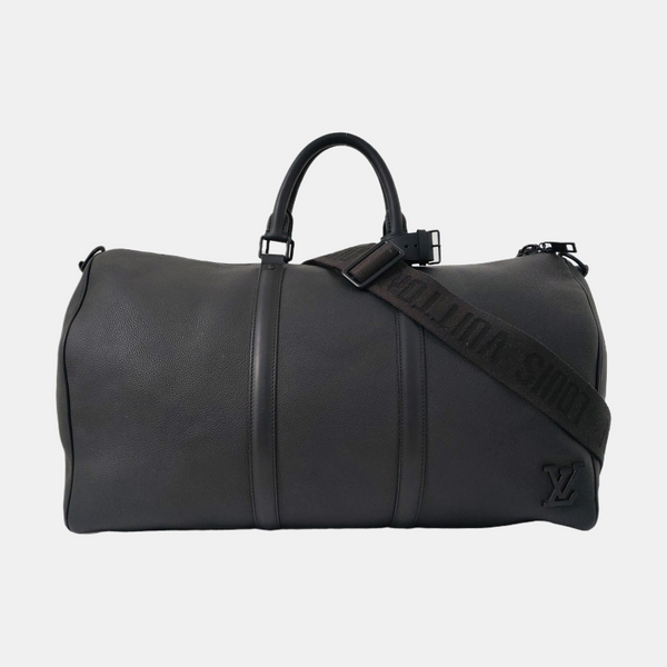 KEEPALL 55 Calfskin Black