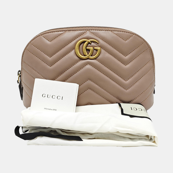 GG Marmont Large Quilted Calfskin Beige