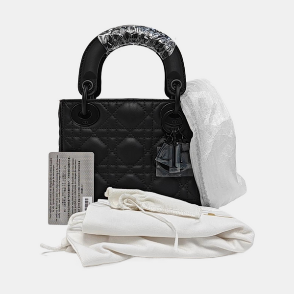 Lady Dior Mini Cannage Lambskin Black