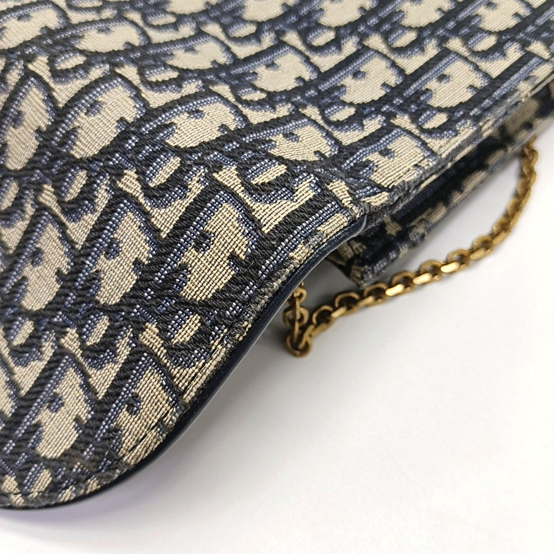Authenticated pre-owned  Saddle Monogram Canvas Blue - Shoulder Bag at Looply