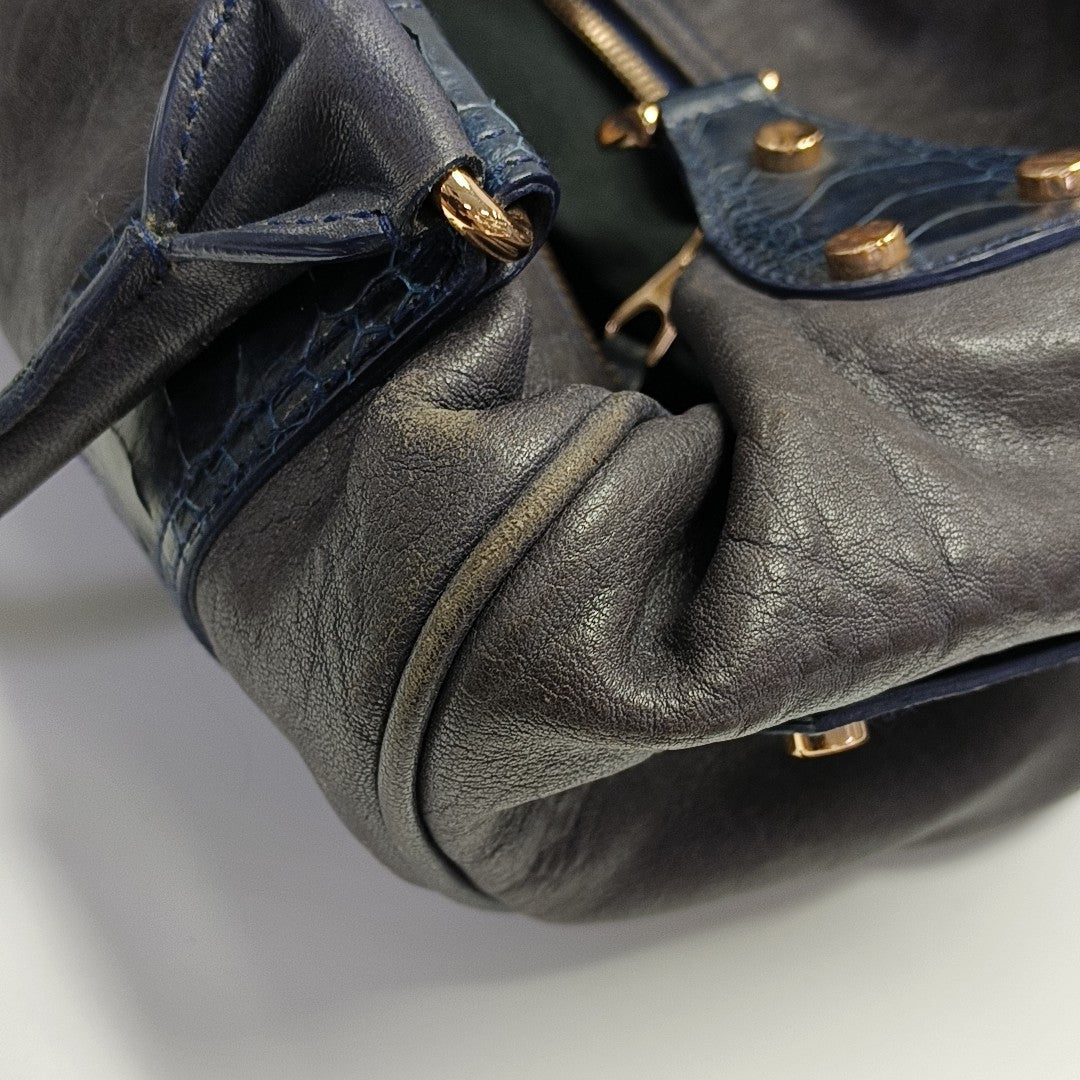 Calfskin Top Handle Bag Brown