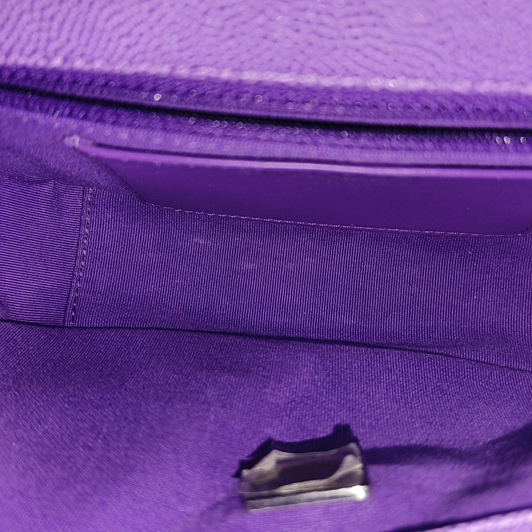 Quilted Grained Calfskin Purple