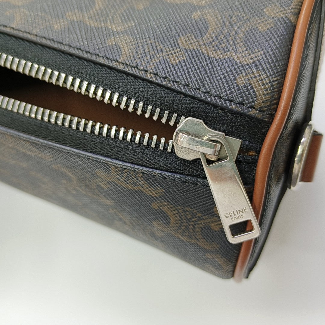 Coated Canvas Shoulder Bag Small Black