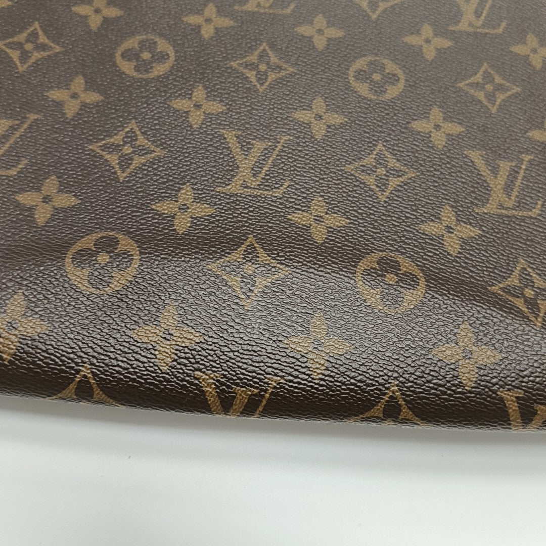 S LOCK Monogram Coated Canvas Brown