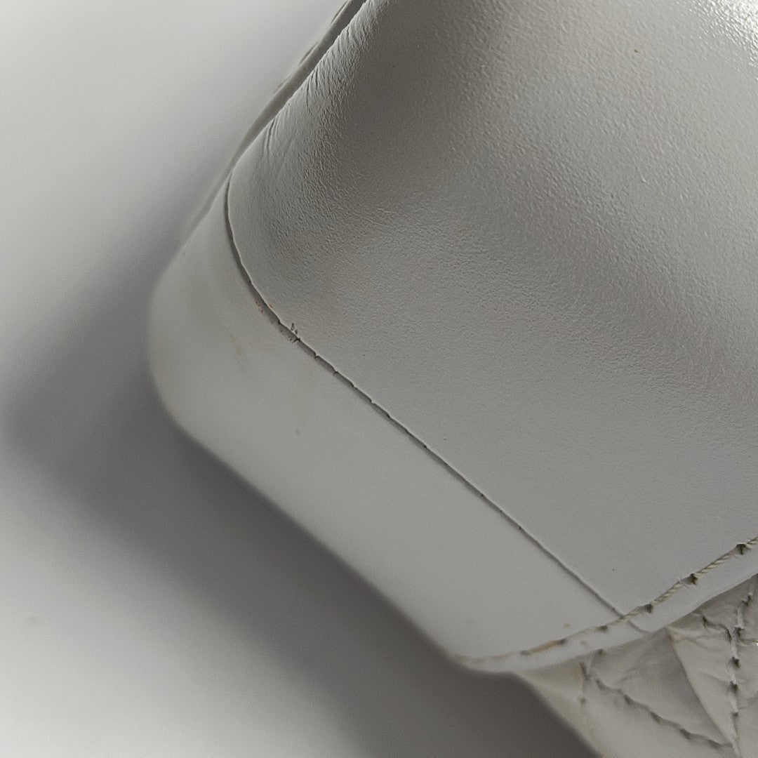 GABRIELLE Small Quilted Calfskin White