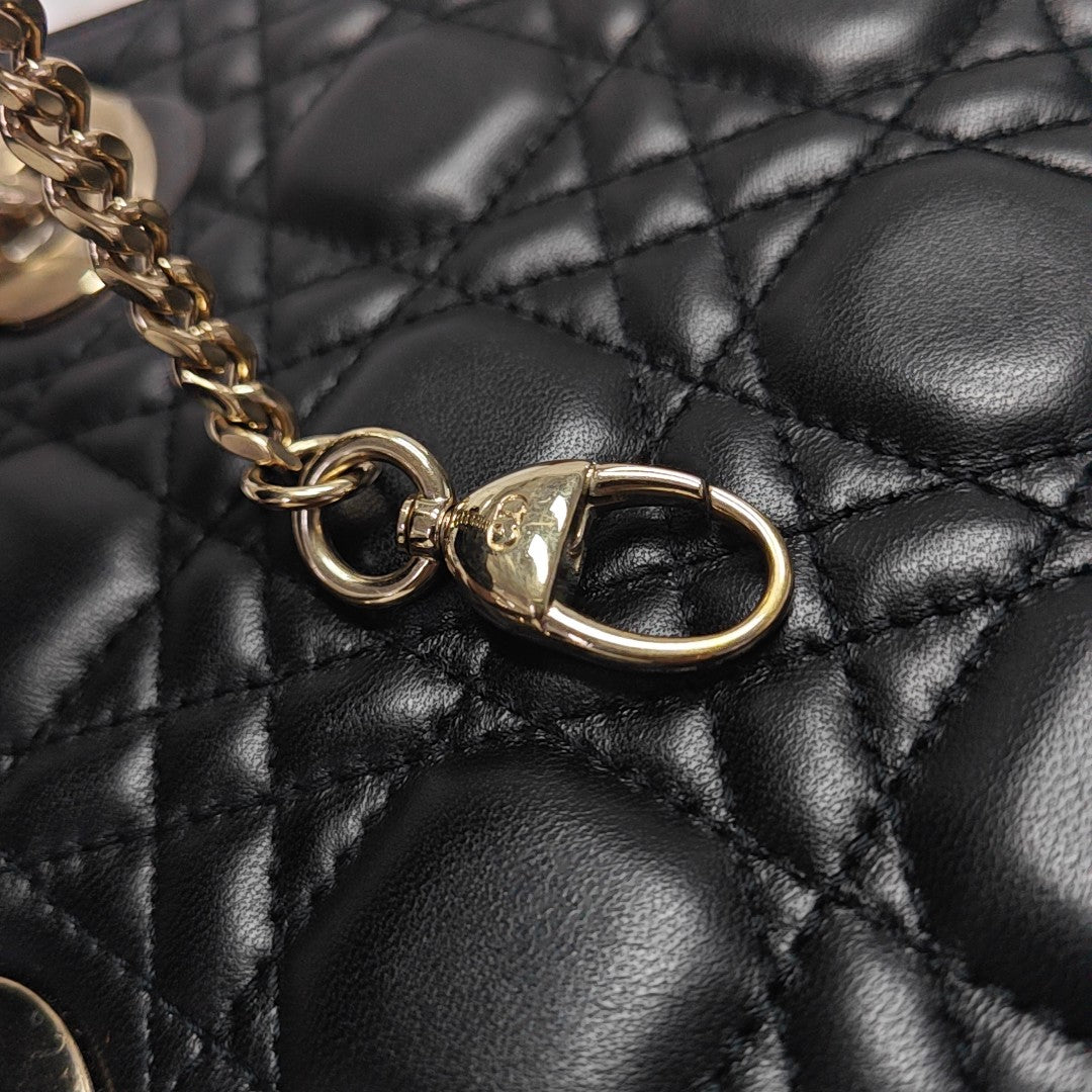 Lady Dior Mini Cannage Lambskin Black
