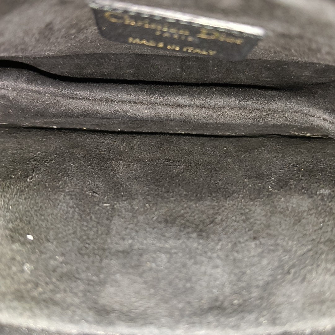 Cannage Lambskin Shoulder Bag Black