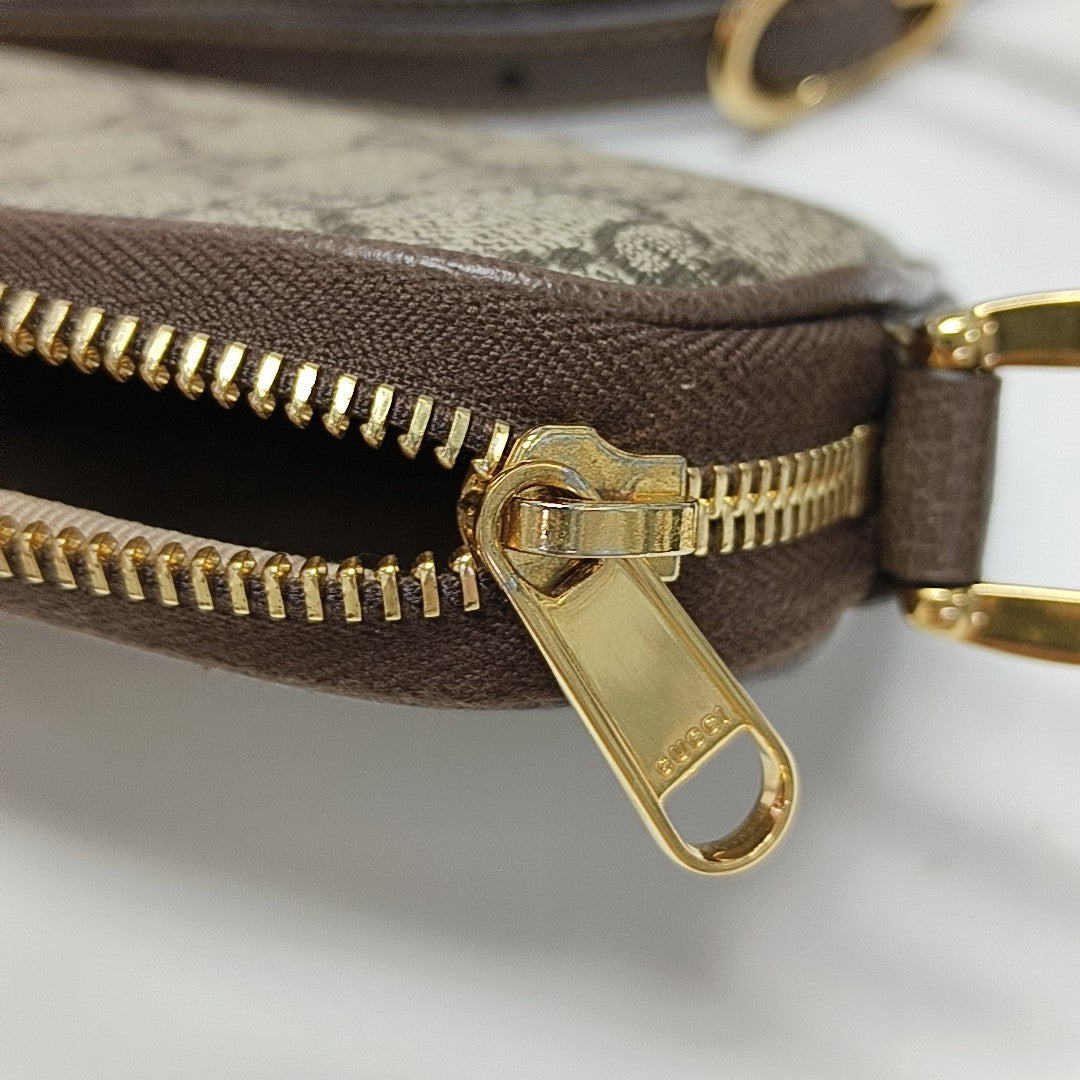 Ophidia Mini Monogram Coated Canvas Beige
