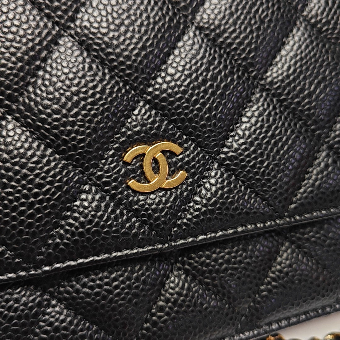WOC Quilted Grained Calfskin Black