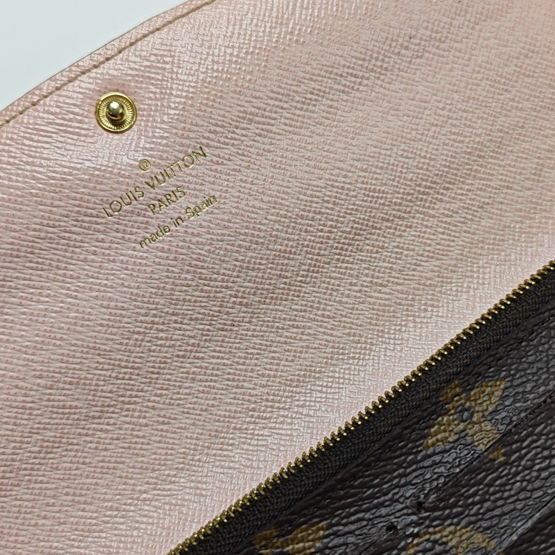 EMILIE Monogram Coated Canvas Brown Wallet